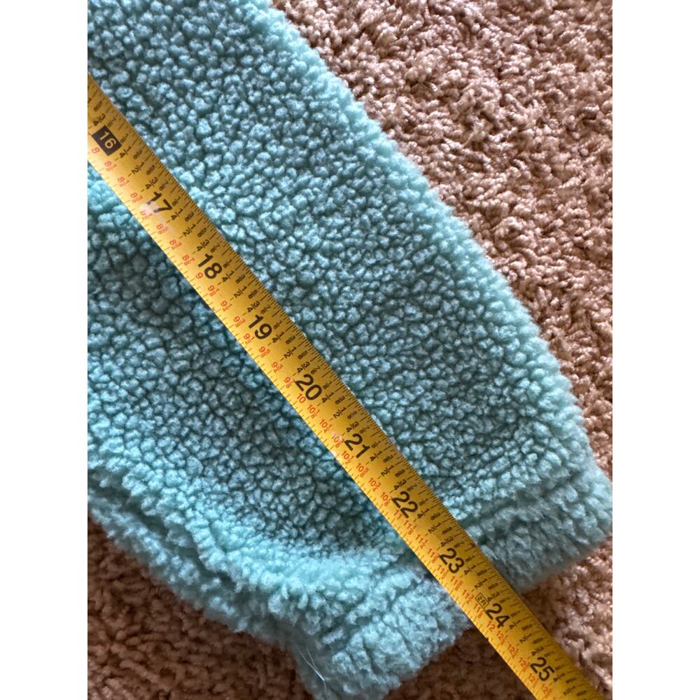 Maui and Sons Original Deep Pile Sherpa Turquoise Blue M Full Zip Hoodie Jacket - Picture 8 of 9